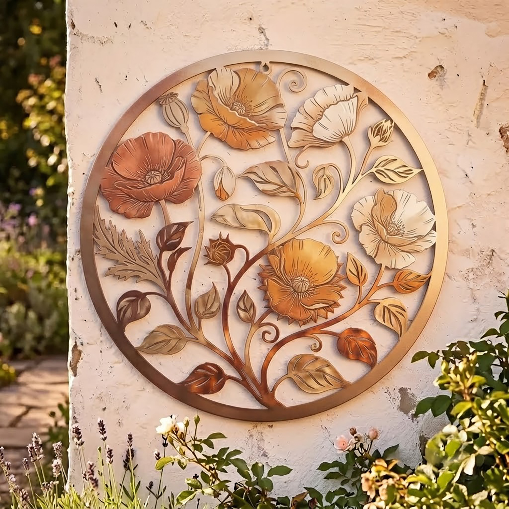 Poppy Flower Metal Wall Art