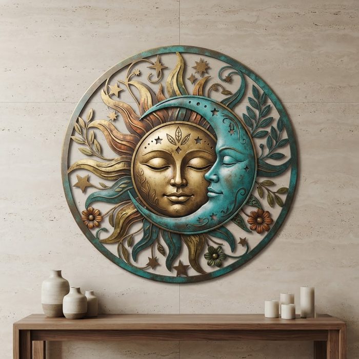 Sun and Moon Metal Wall Art