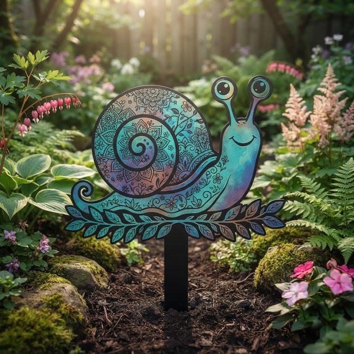 Colorful Snail Metal Garden Stake