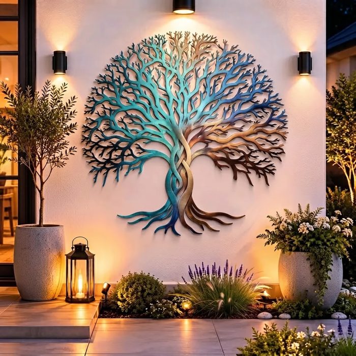 Colorful Tree of Life Metal Wall Art