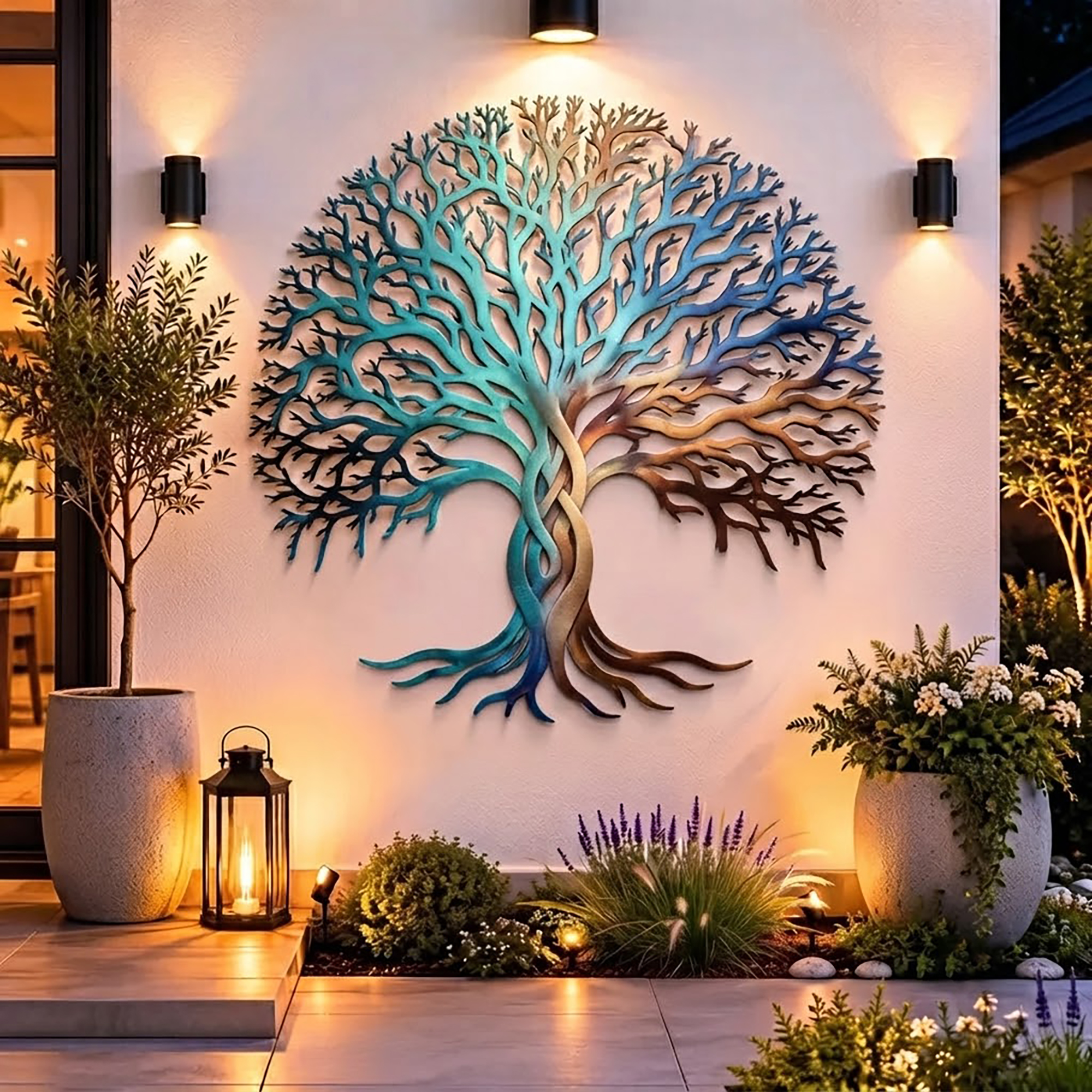Colorful Tree of Life Metal Wall Art