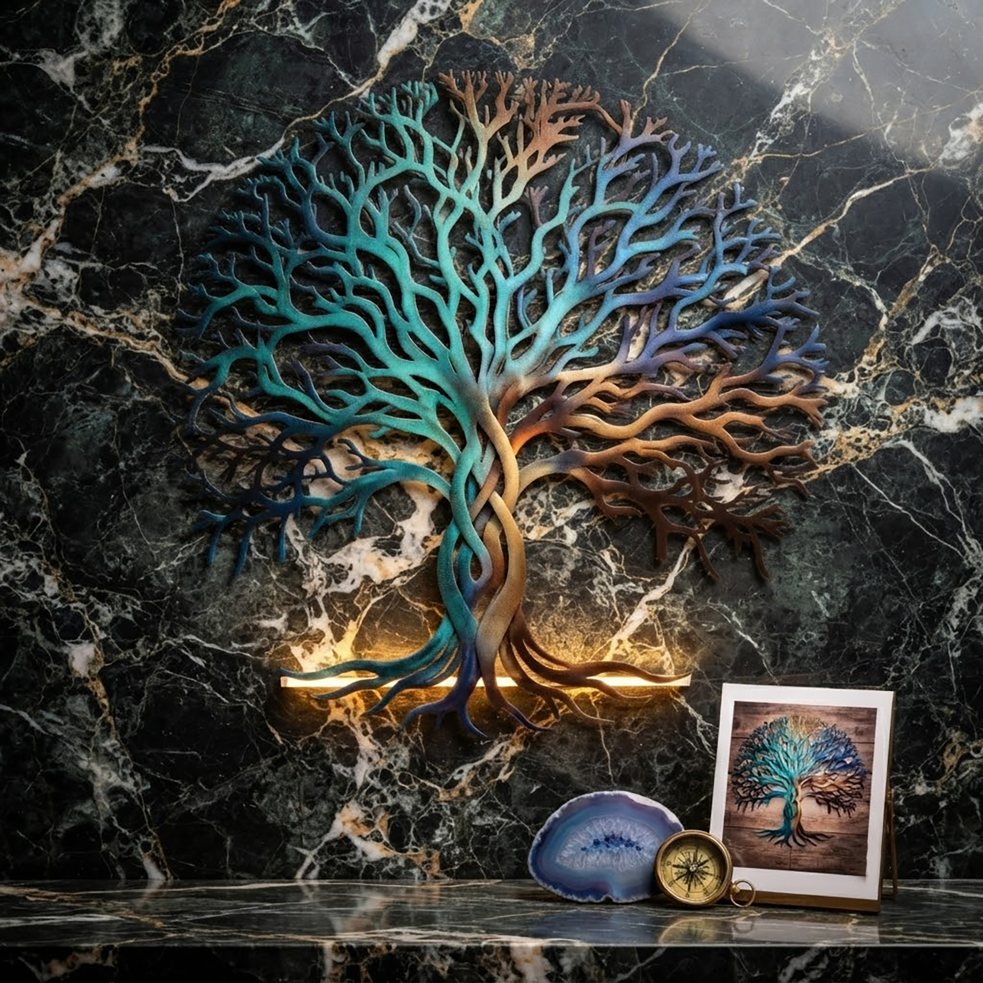 Colorful Tree of Life Metal Wall Art - product view 3