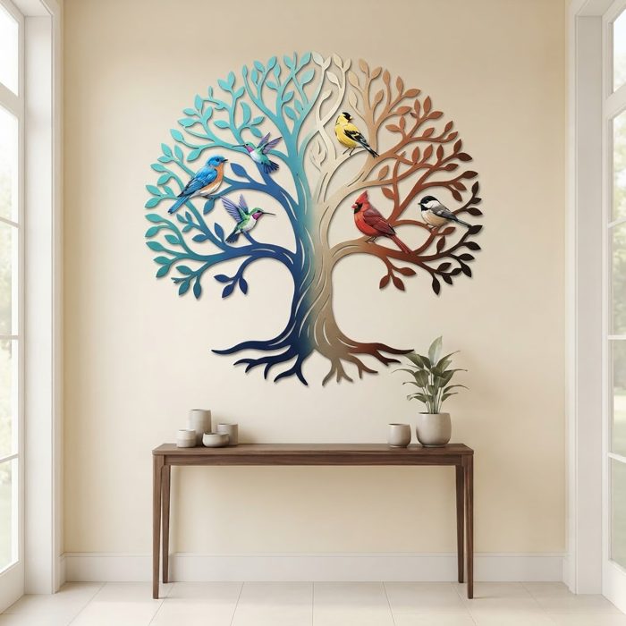 Colorful Tree of Life Metal Wall Art