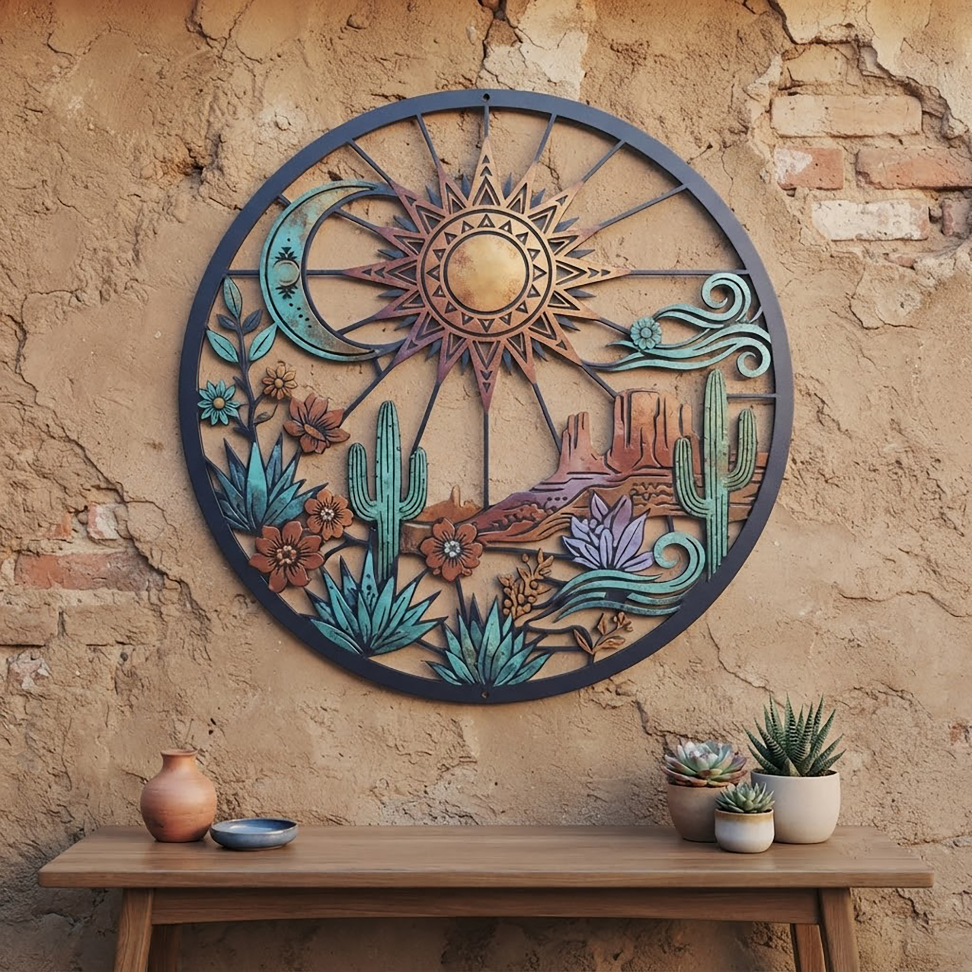 Southwestern Desert Metal Wall Art - product view 2
