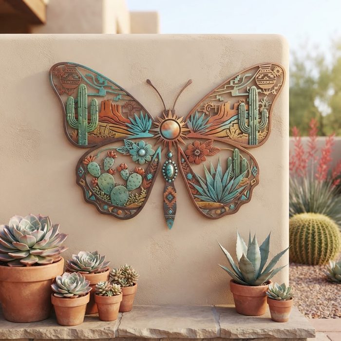 Southwestern Butterfly Metal Wall Art