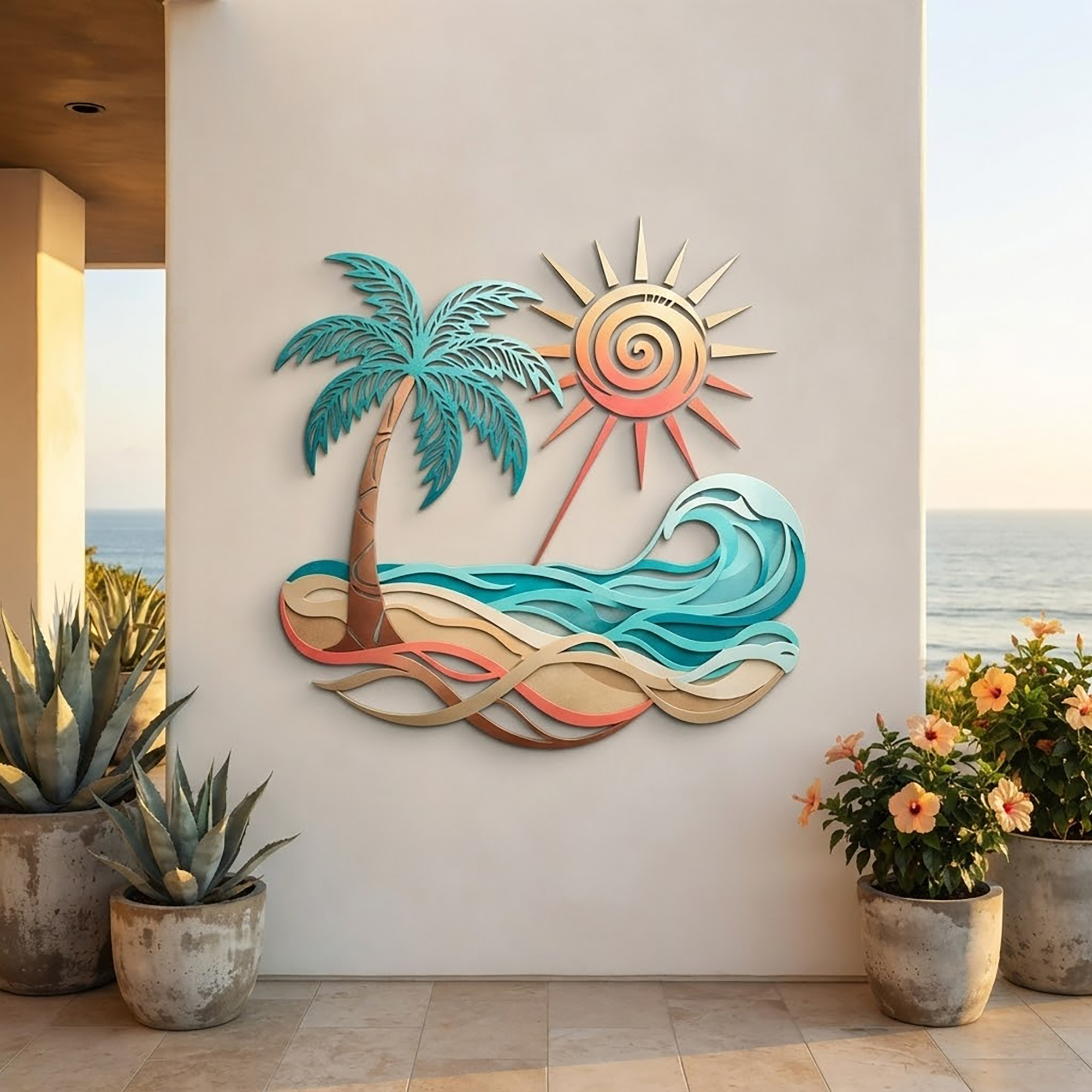 Palm Tree Metal Wall Art