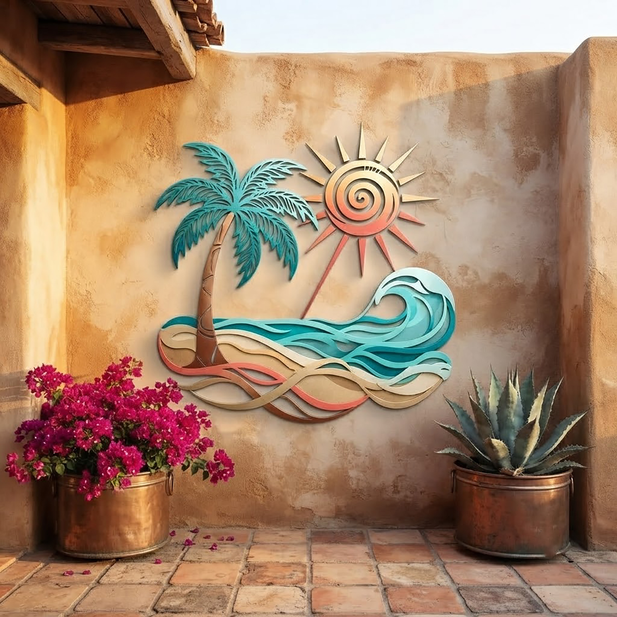 Palm Tree Metal Wall Art - product view 2