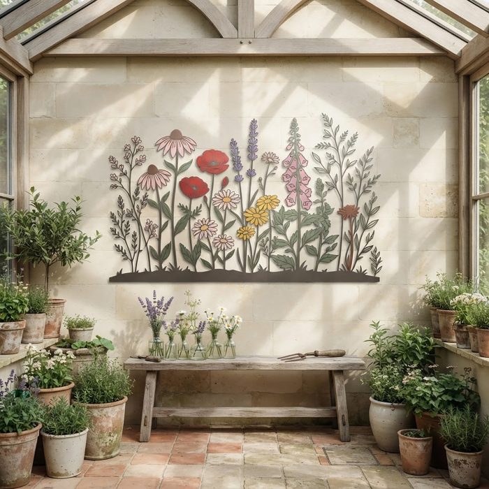 Colorful Wildflower Metal Wall Art