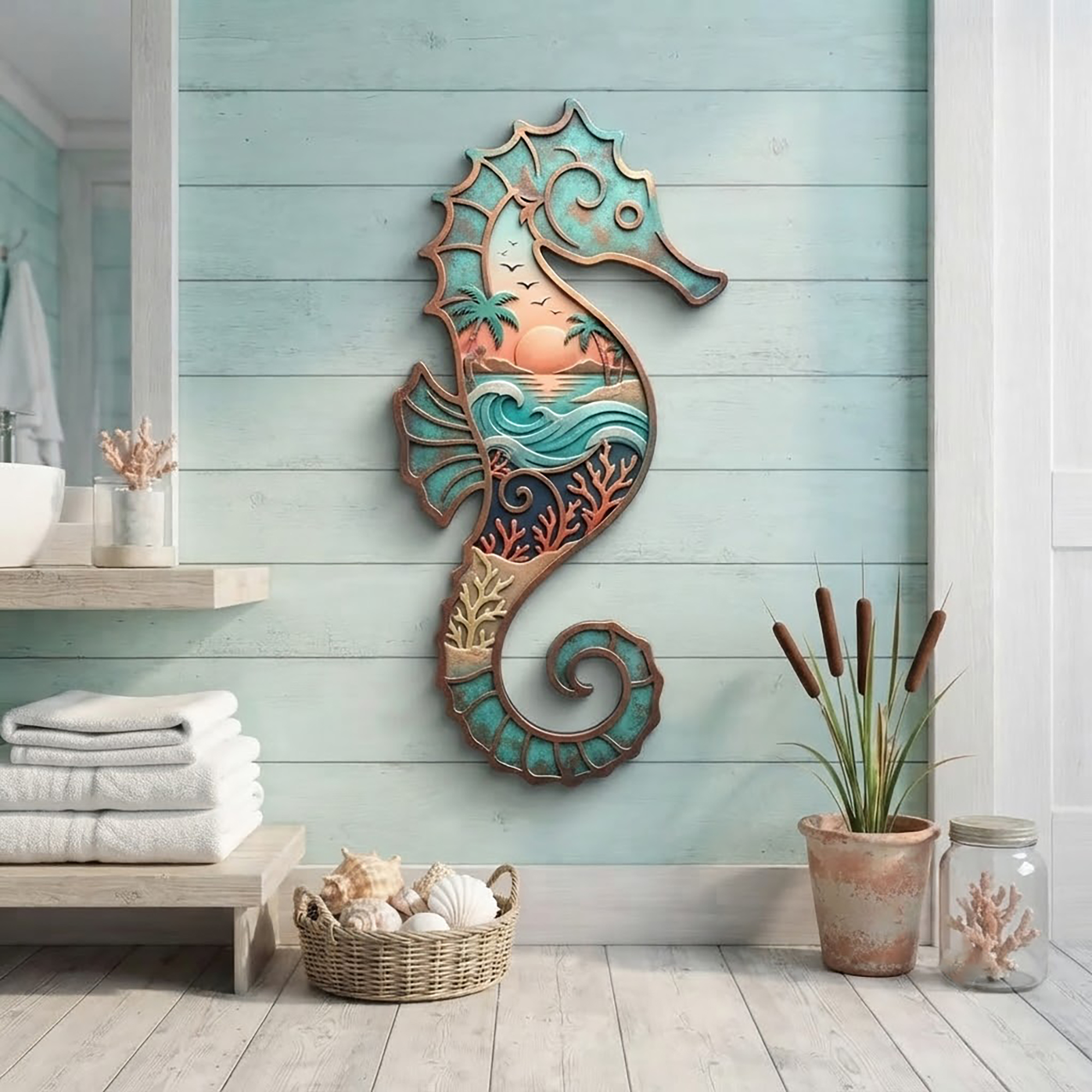 Seahorse Metal Wall Art