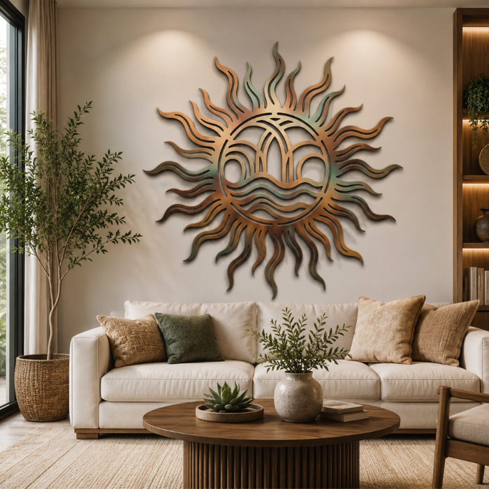 Sun & Waves Metal Wall Art