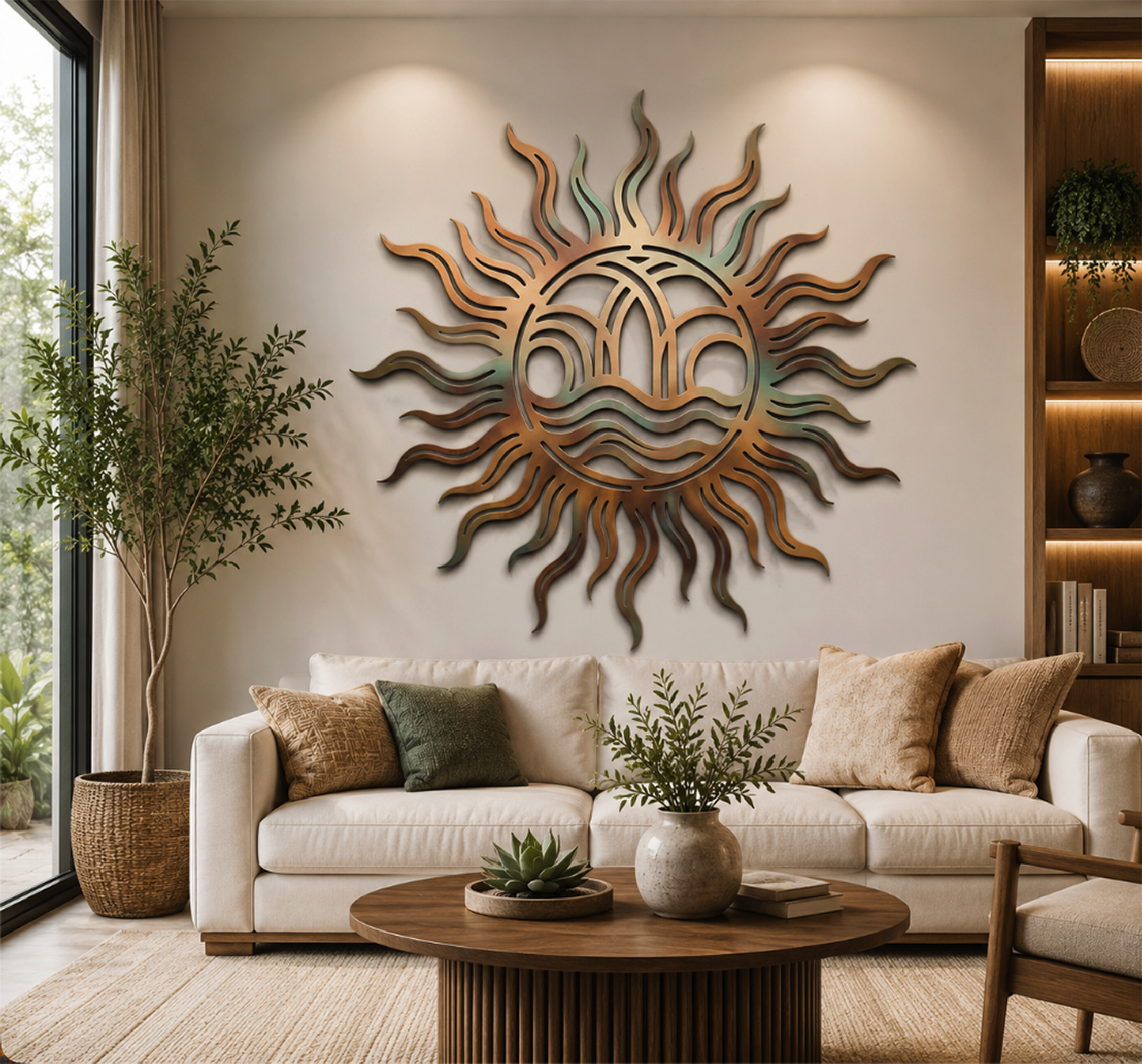 Sun & Waves Metal Wall Art