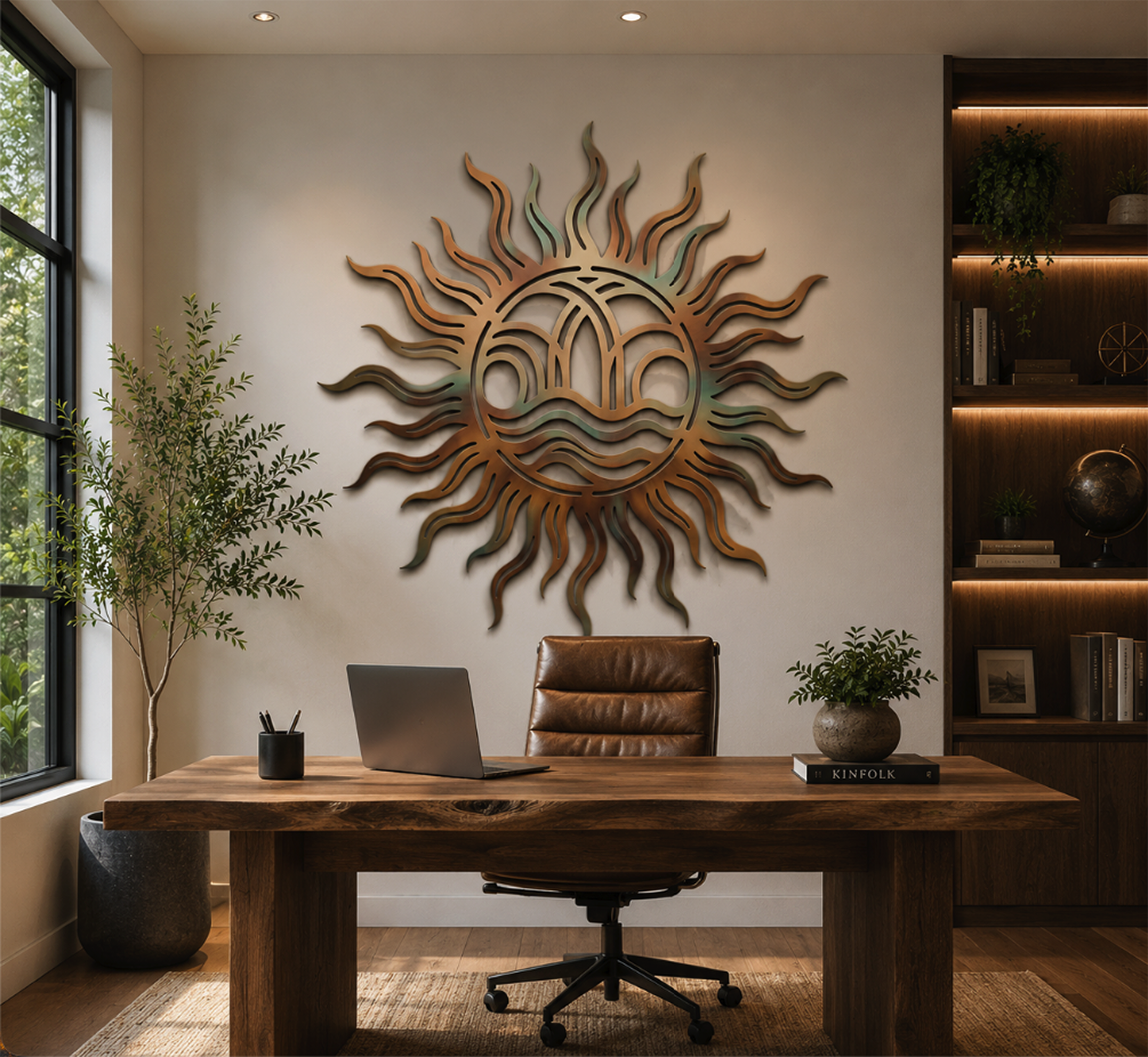 Sun & Waves Metal Wall Art - product view 3