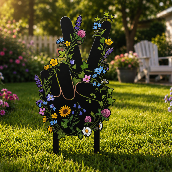 Peace Sign Garden Stake