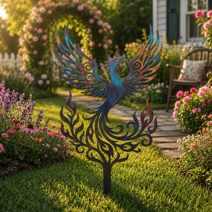 Phoenix Metal Garden Stake