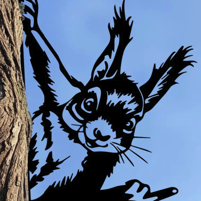 Funny Peeking Animal Metal Sign