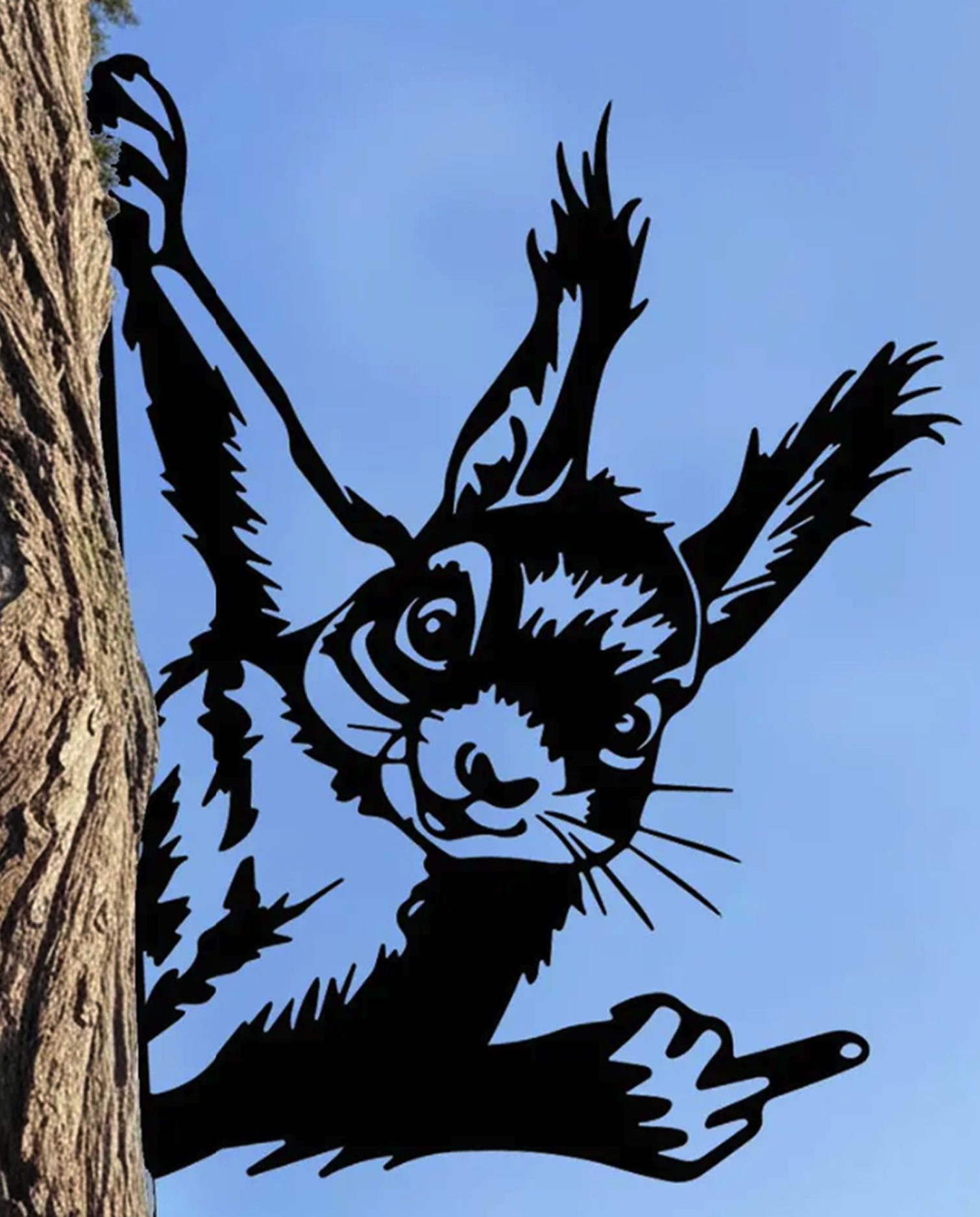 Funny Peeking Animal Metal Sign