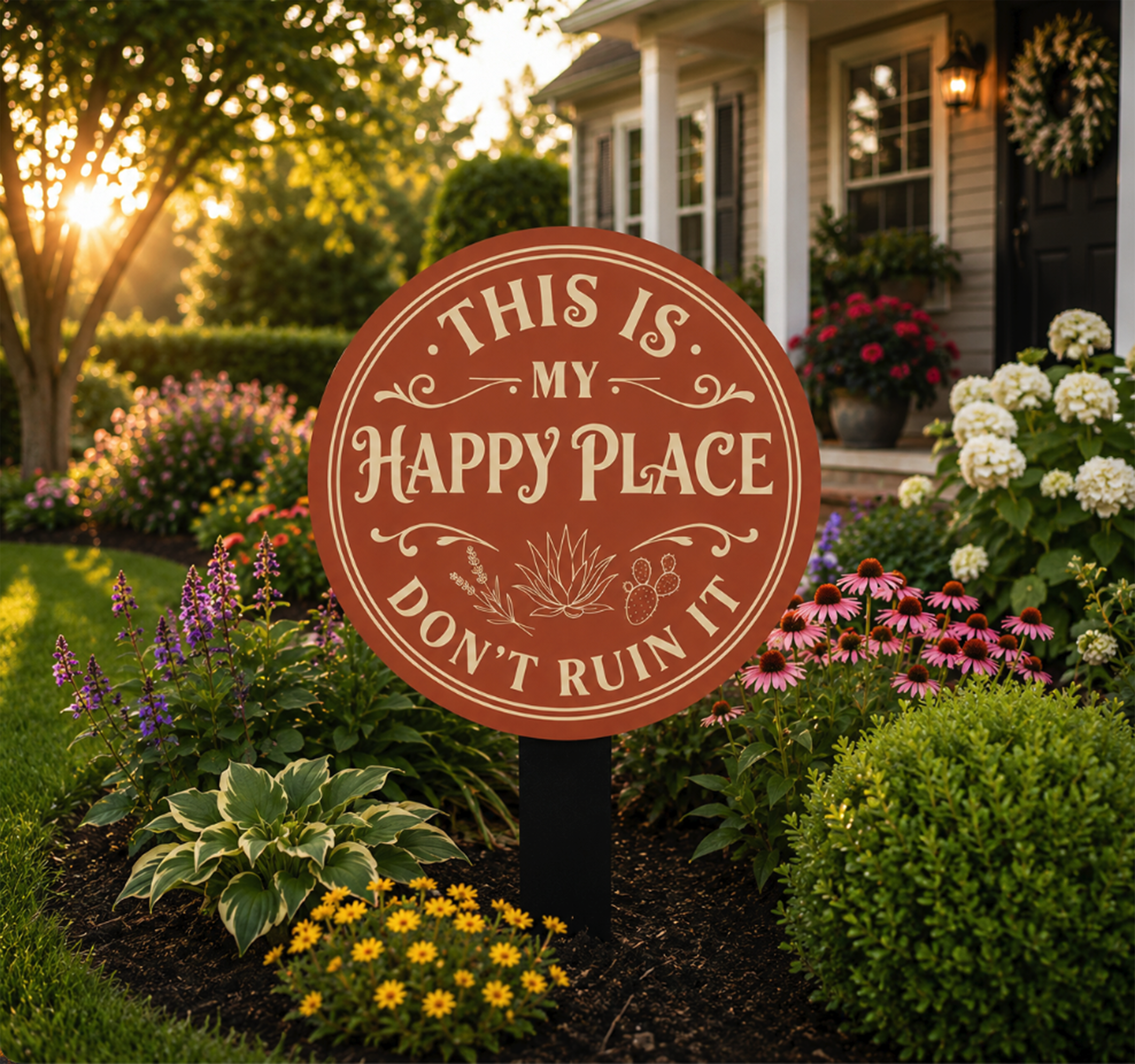Funny Cactus Garden Metal Sign - product view 2
