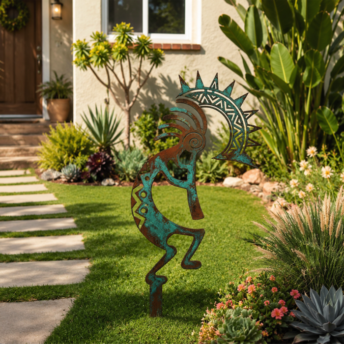 Kokopelli Metal Garden Stake