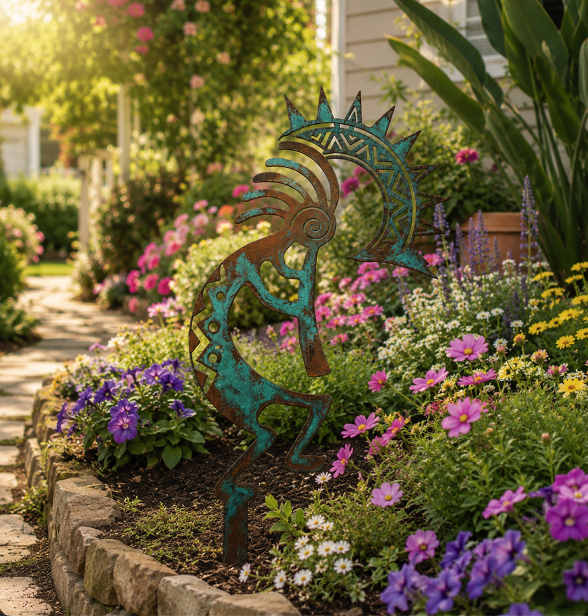 Kokopelli Metal Garden Stake - product view 2