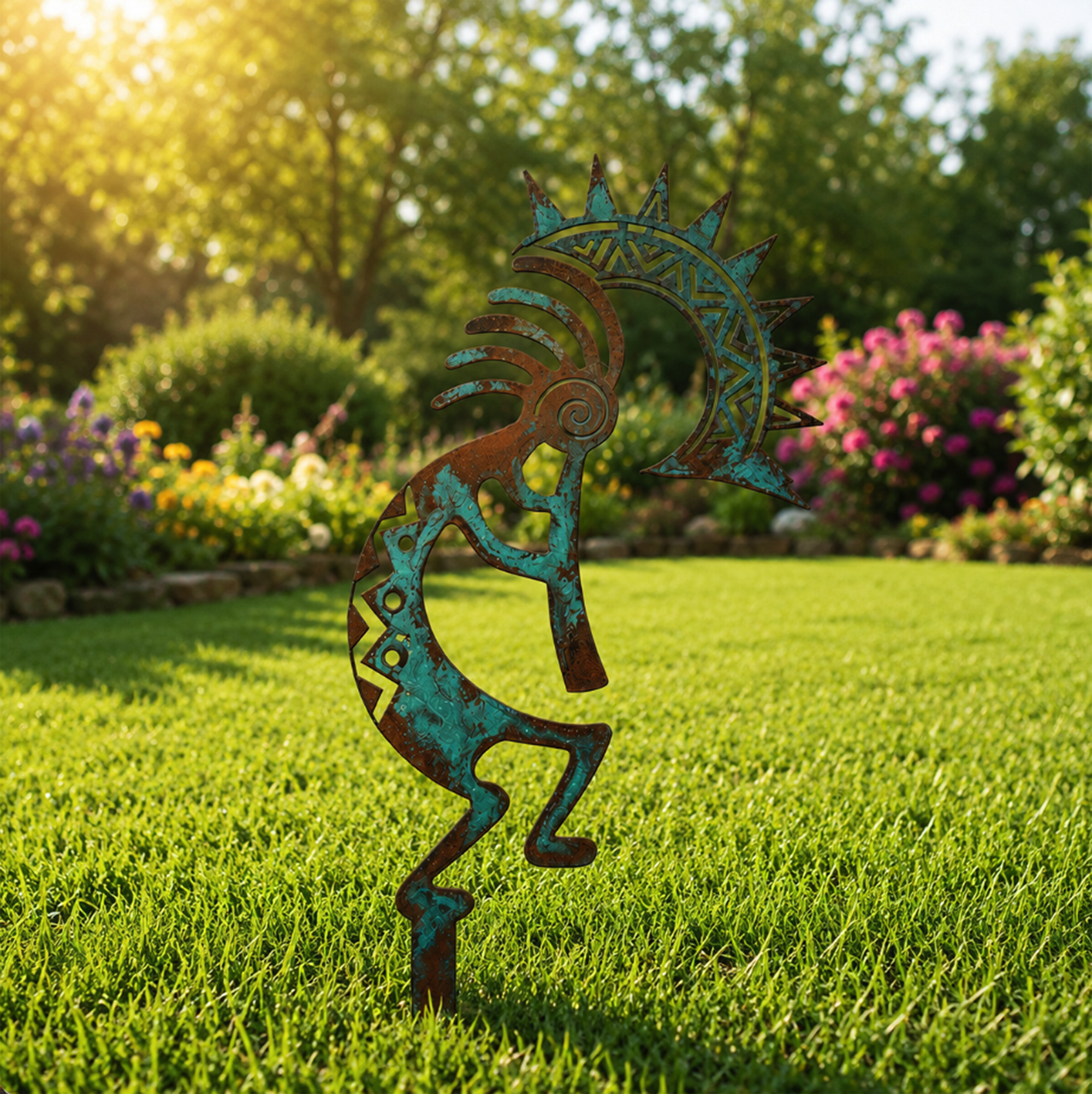 Kokopelli Metal Garden Stake - product view 3