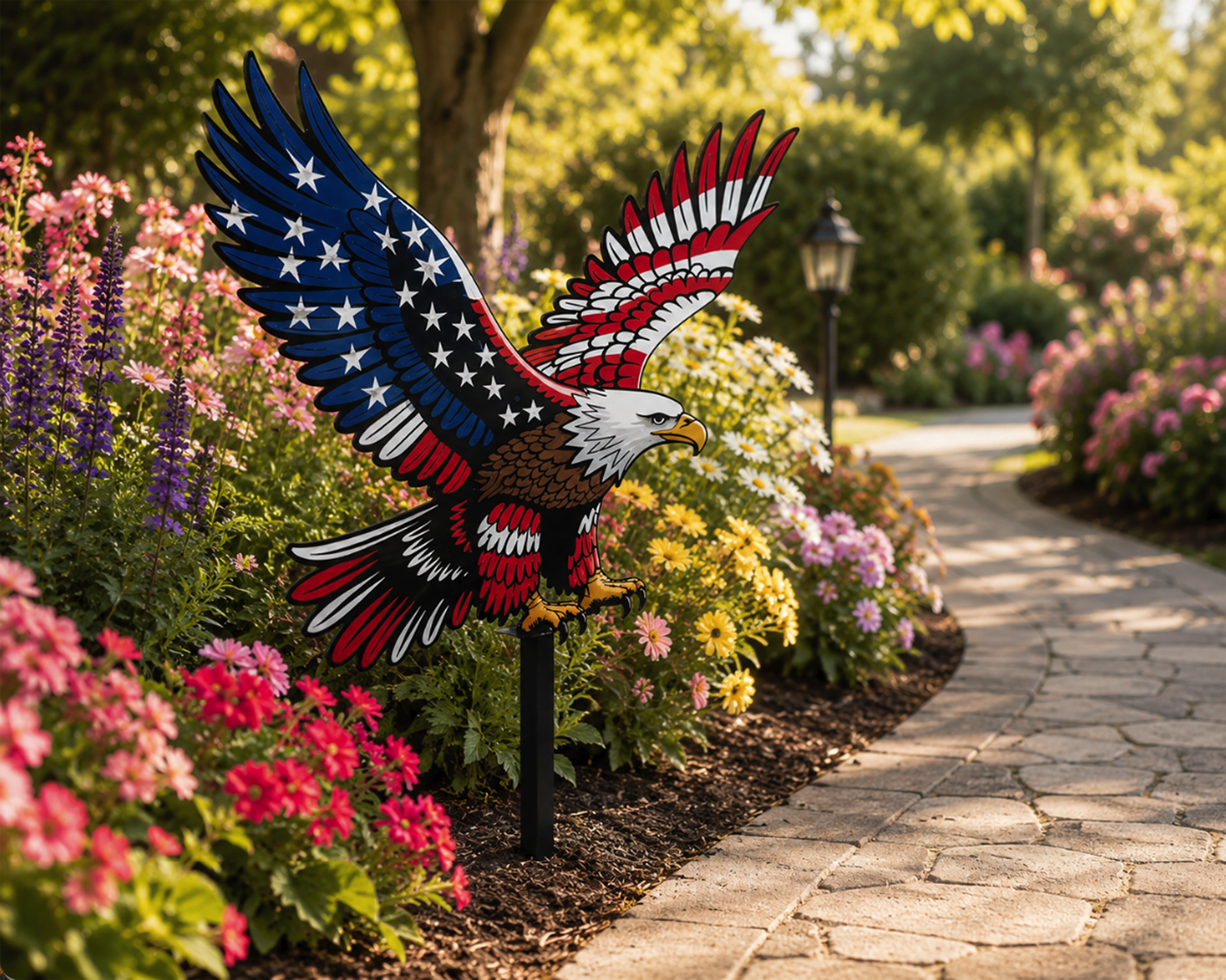 American Flag Eagle Garden Stake - product view 2