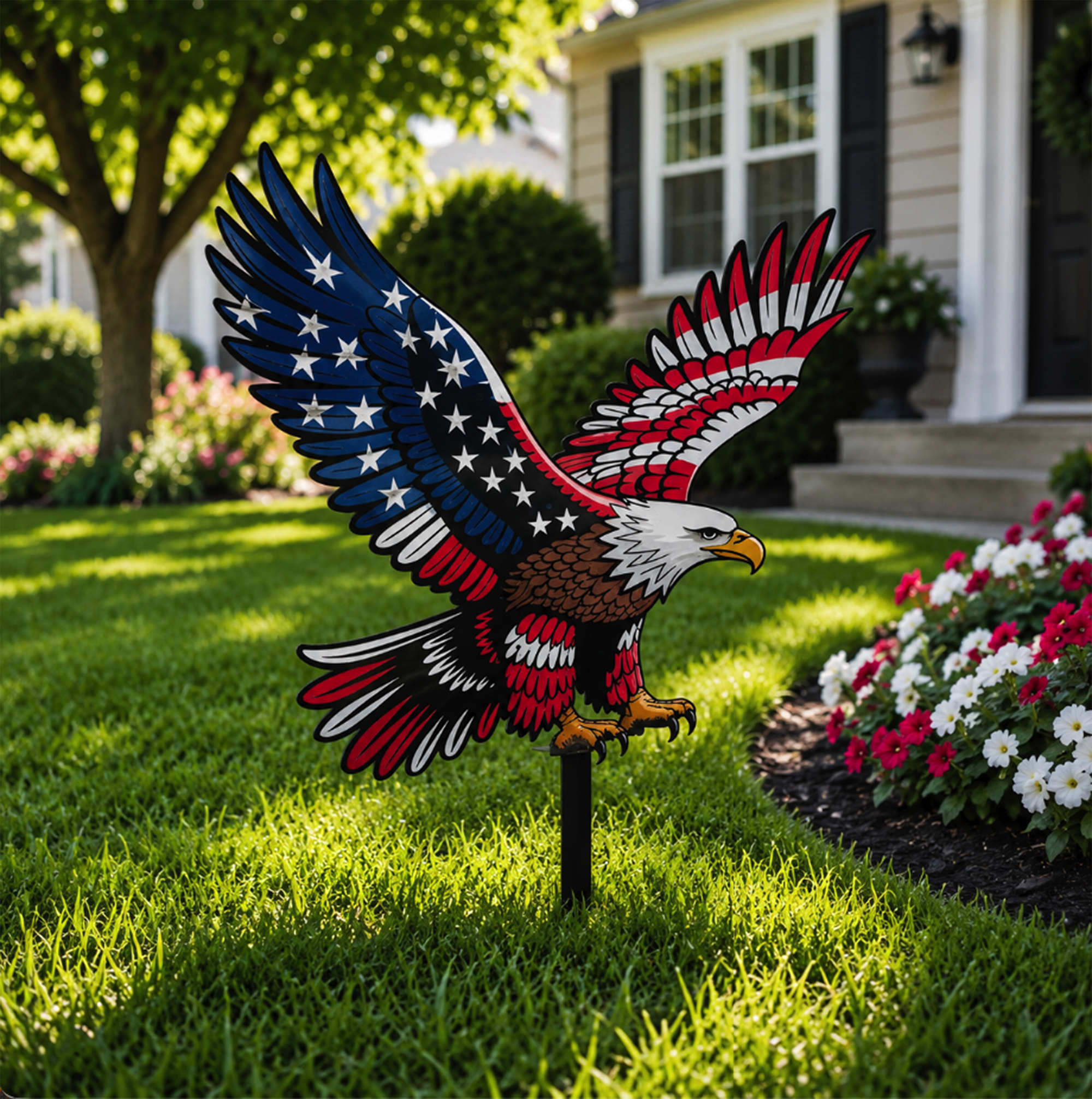 American Flag Eagle Garden Stake - product view 3