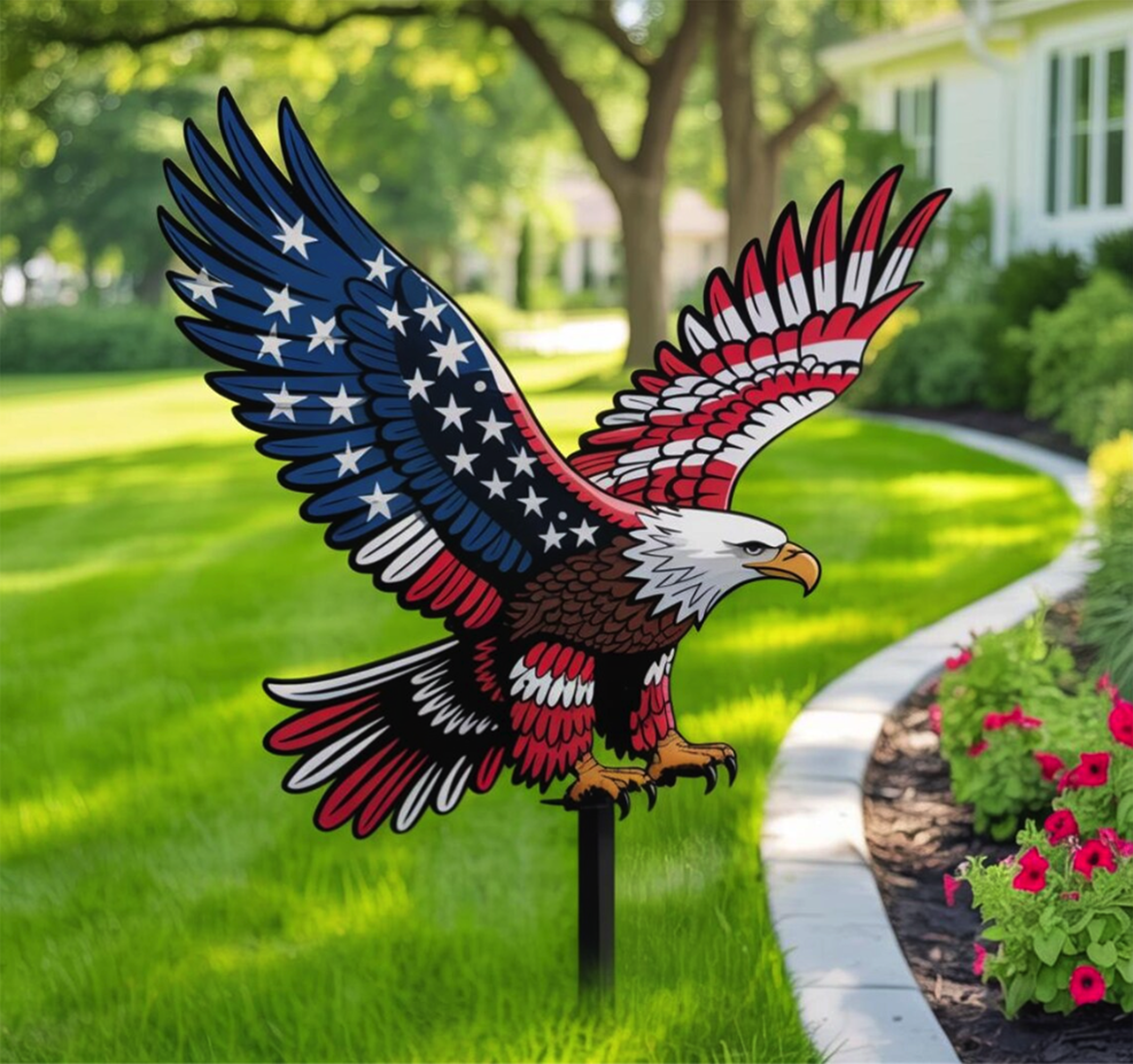 American Flag Eagle Garden Stake - product view 4