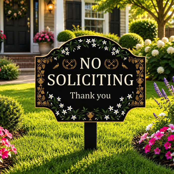 No Soliciting Metal Garden Sign