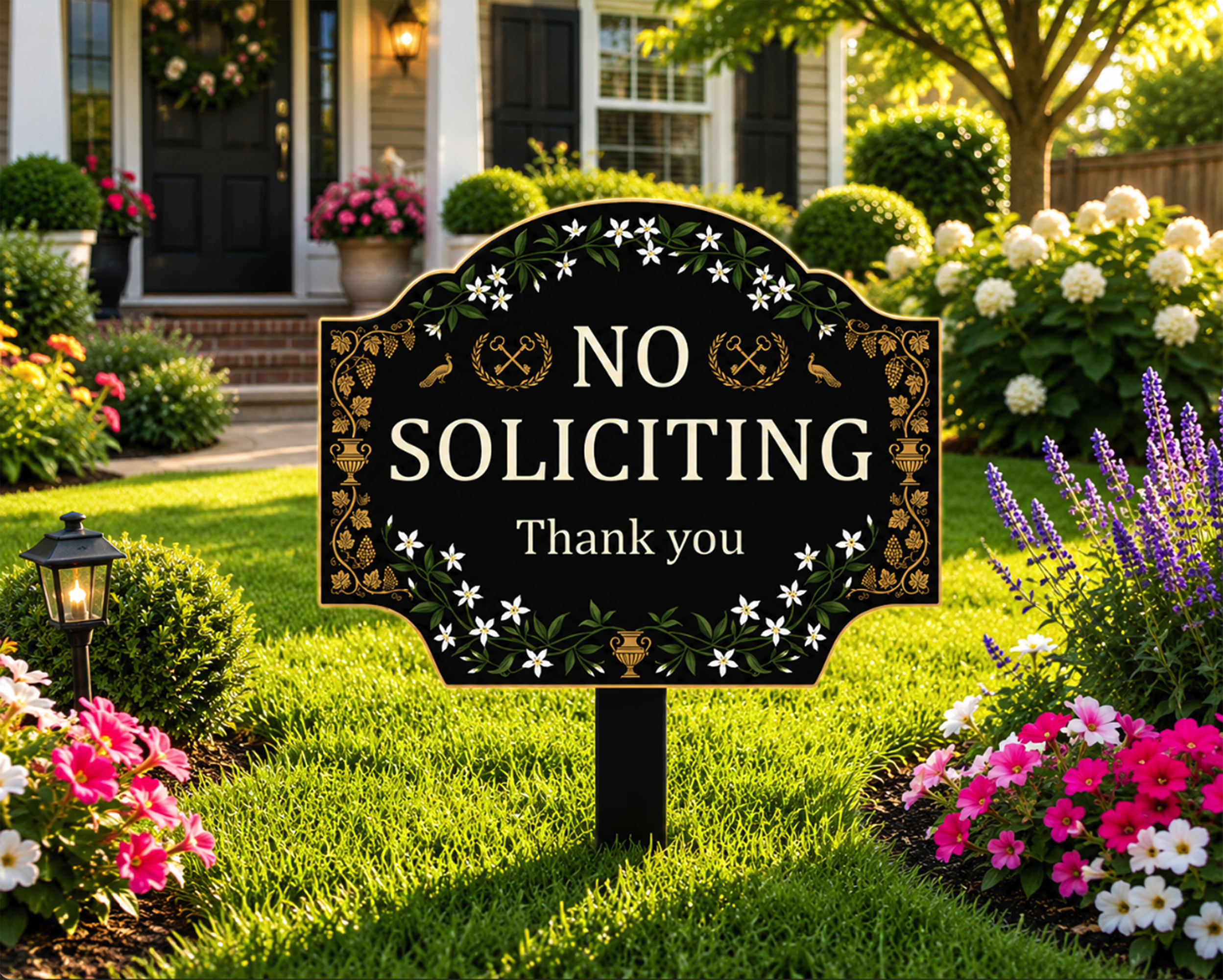 No Soliciting Metal Garden Sign