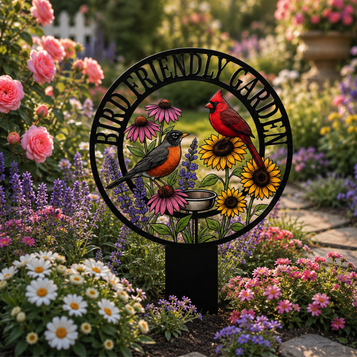Bird Friendly Garden Metal Sign