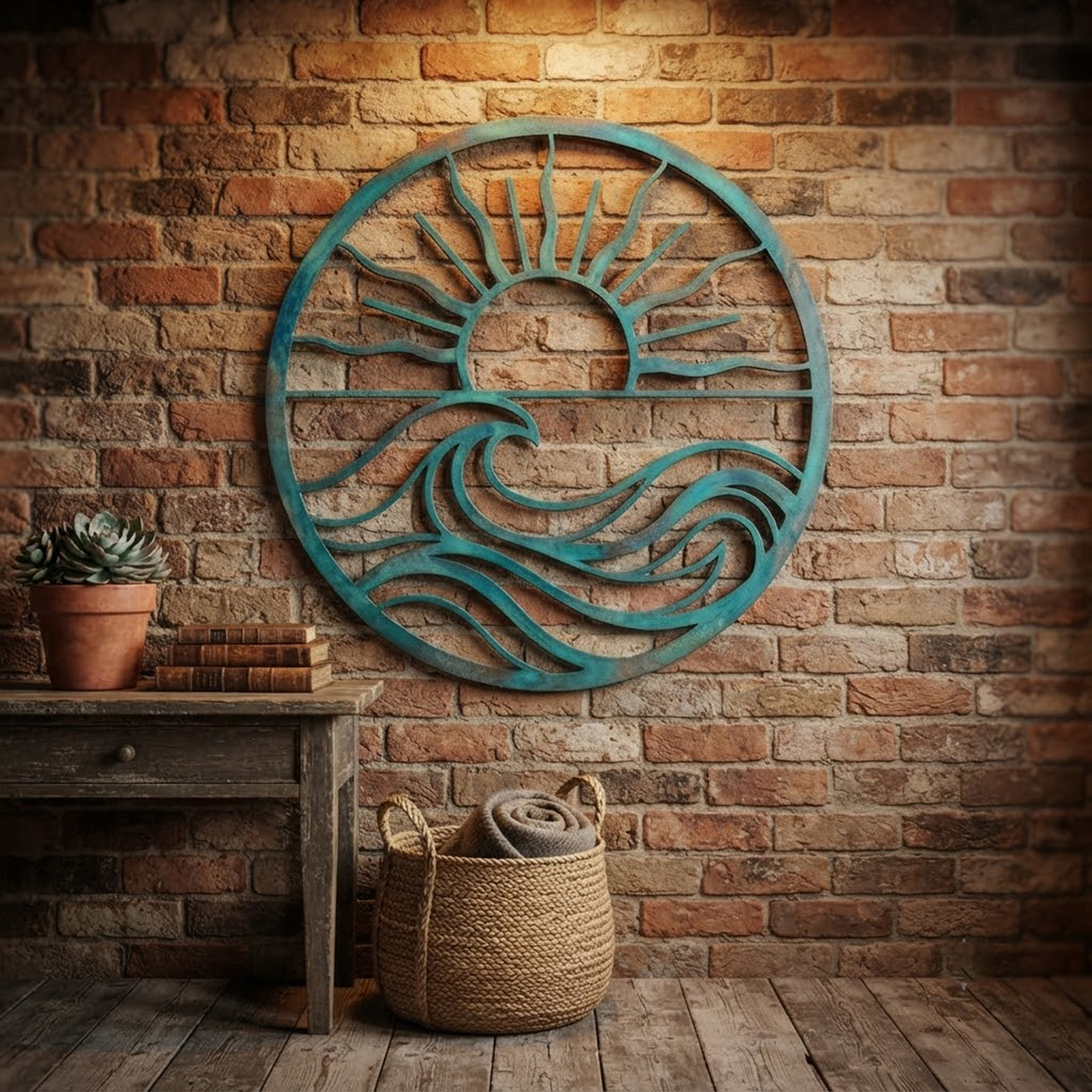 Ocean Wave Metal Wall Art - product view 2