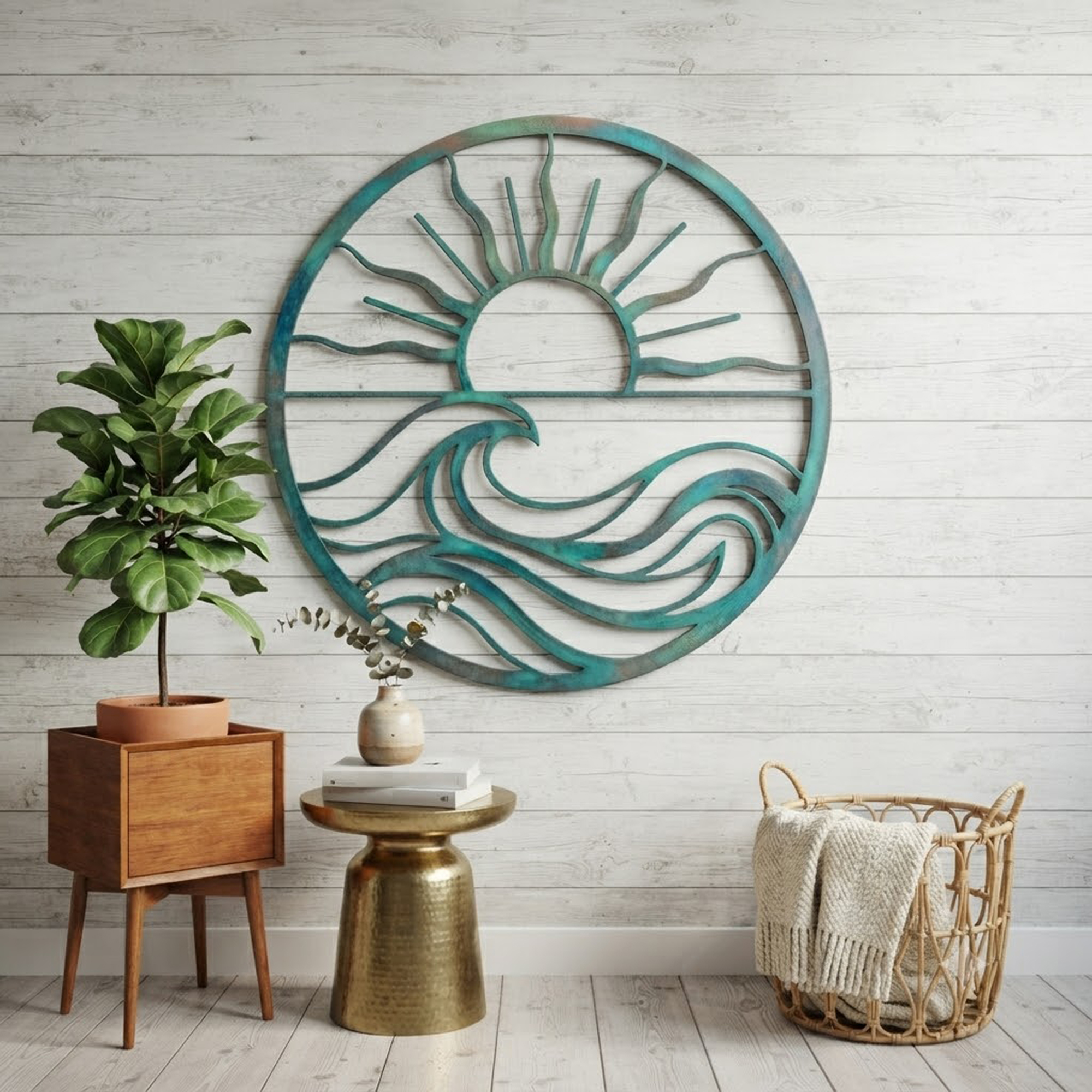 Ocean Wave Metal Wall Art - product view 3