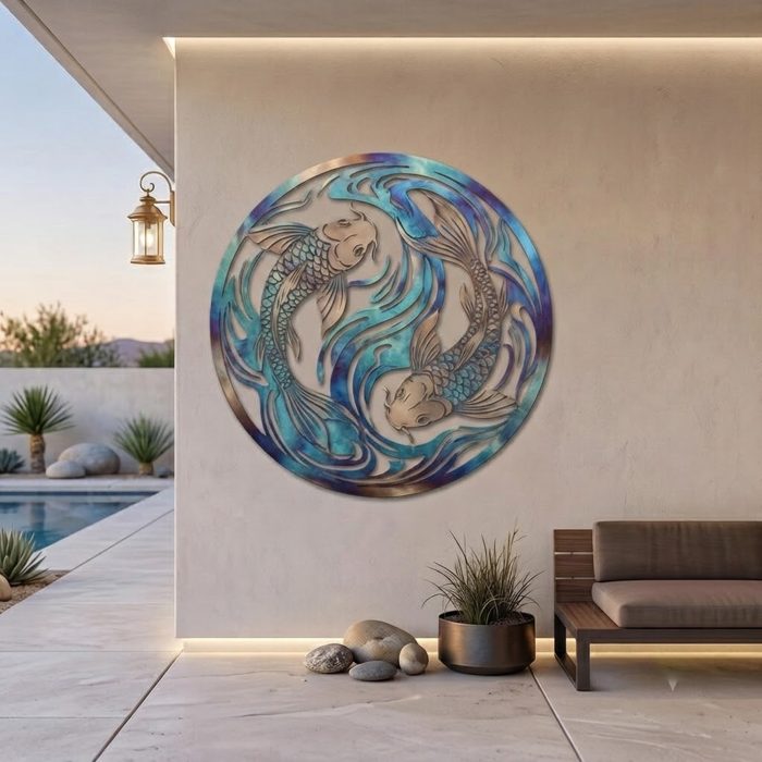 Koi Fish Metal Wall Art
