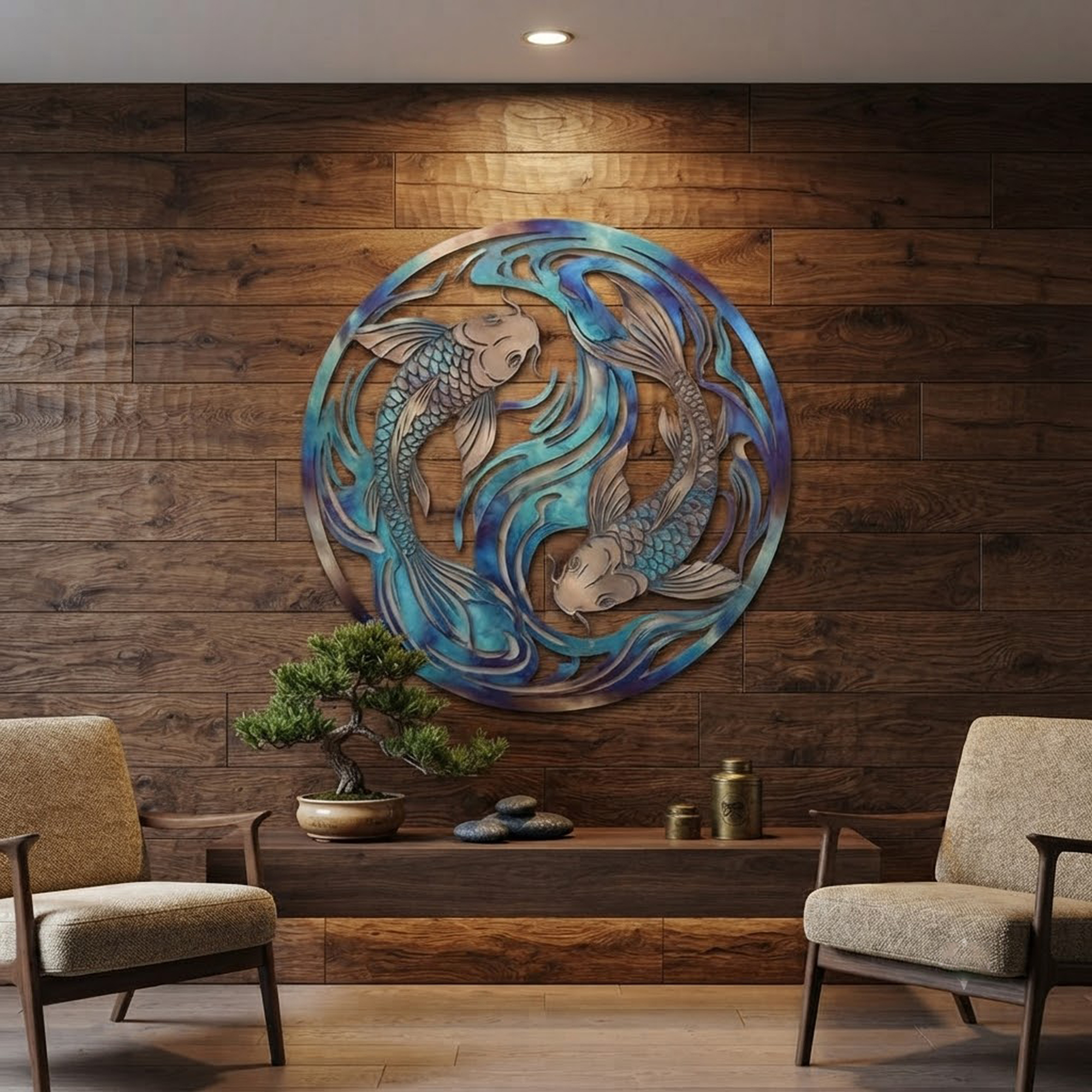 Koi Fish Metal Wall Art - product view 2