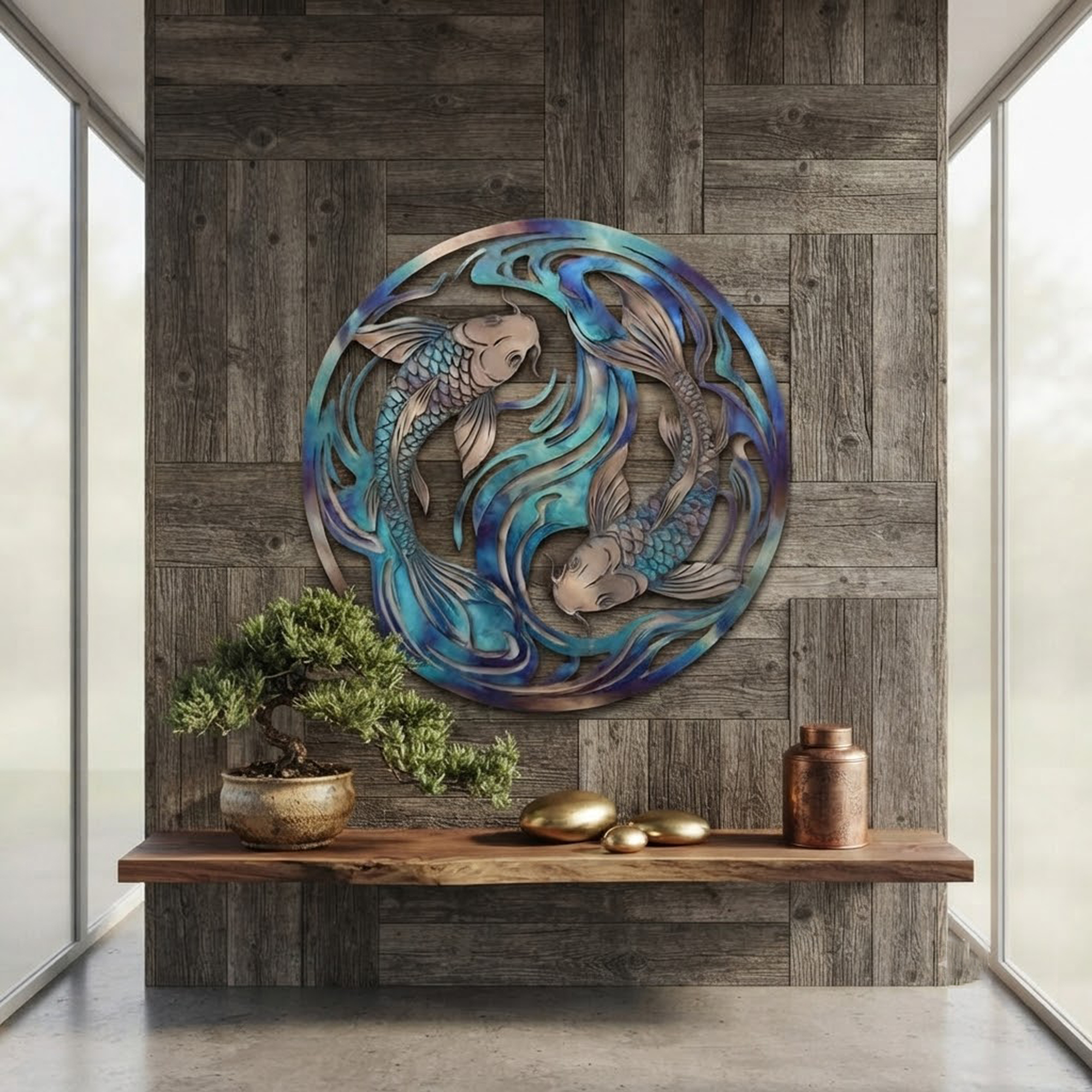 Koi Fish Metal Wall Art - product view 3