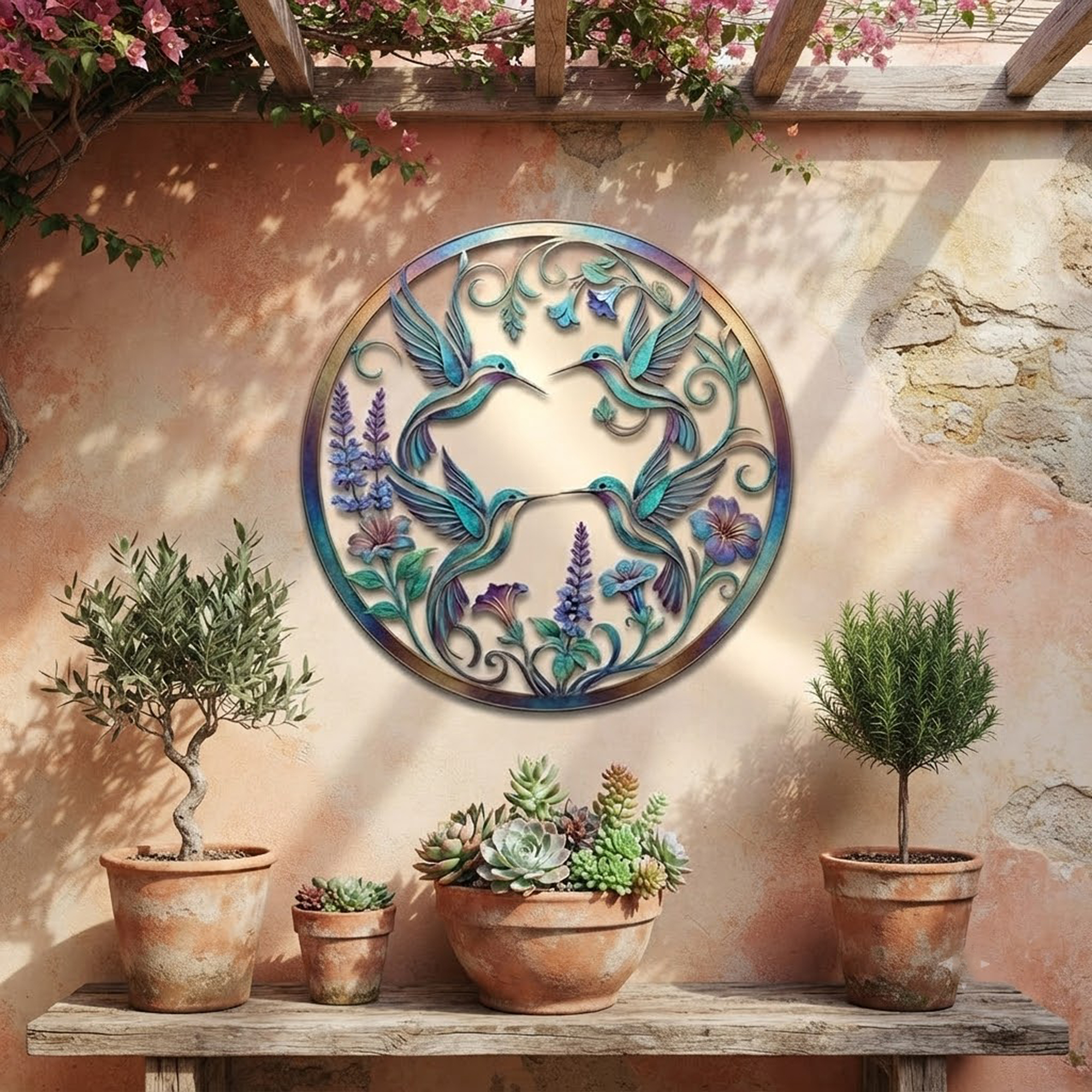 Hummingbird Metal Wall Art - product view 2