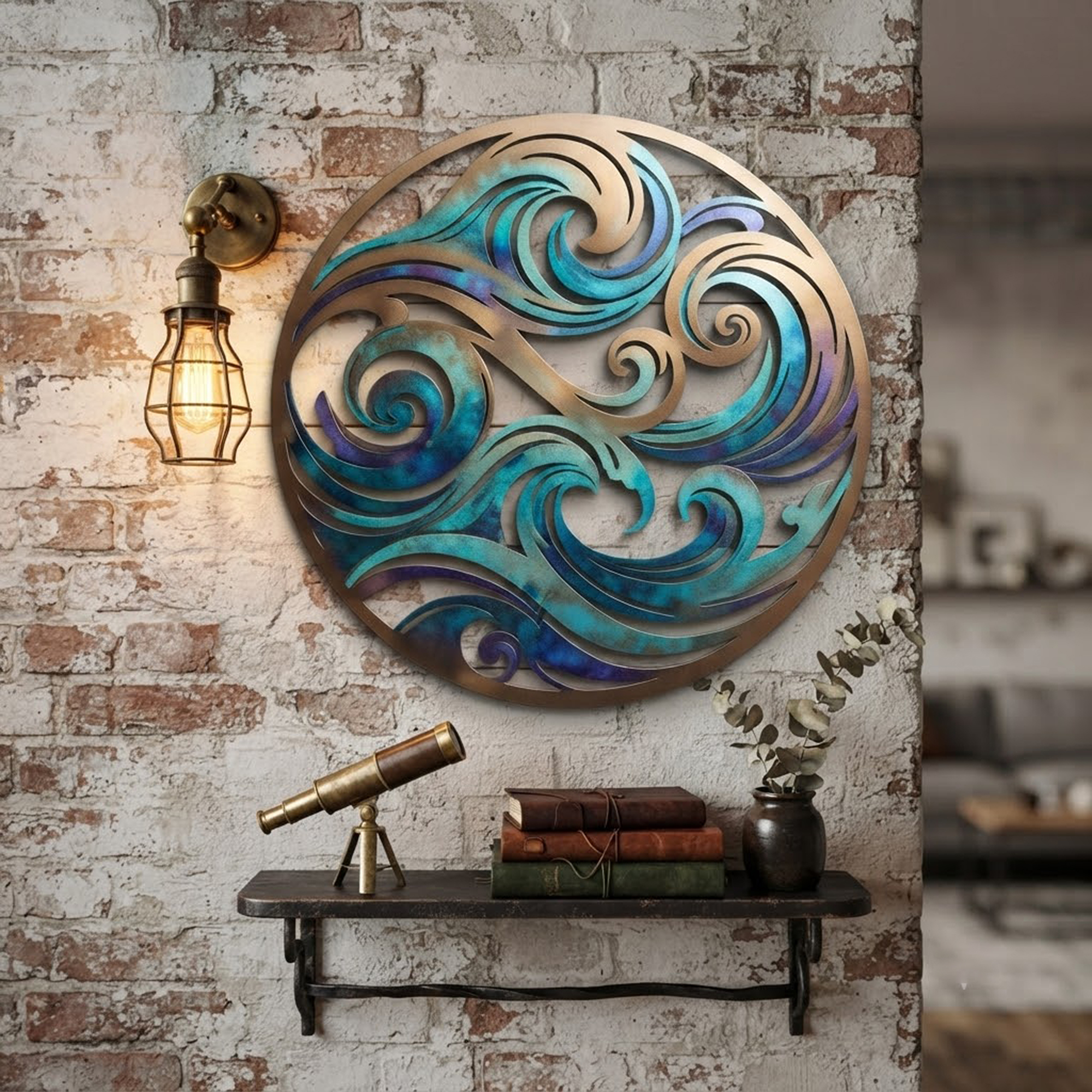 Ocean Wave Metal Wall Art - product view 2