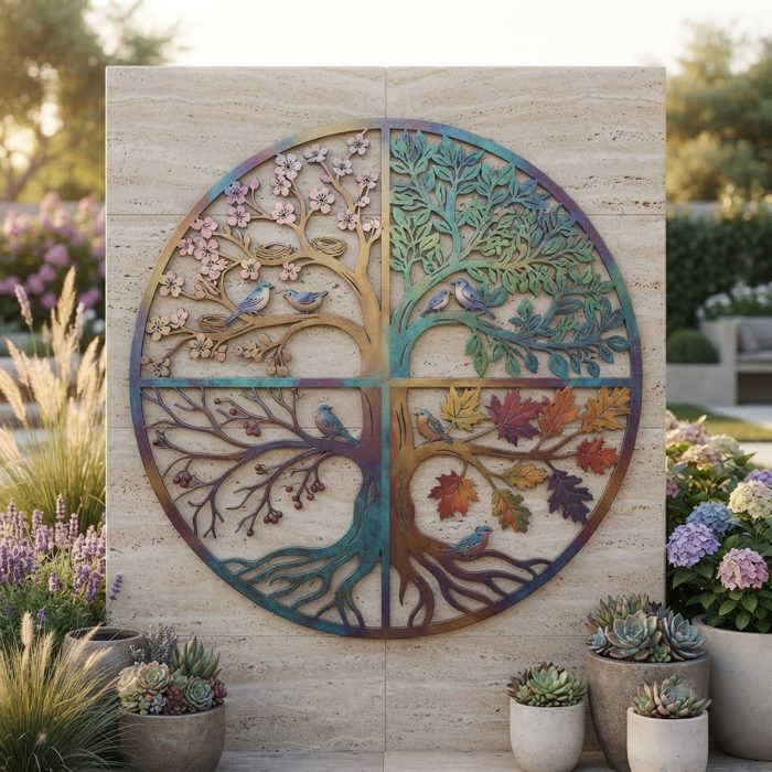 Tree of Life Metal Wall Art with Owls & Birds