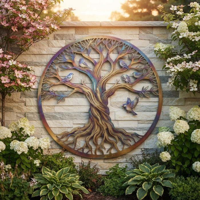 Tree of Life Metal Wall Art with Birds
