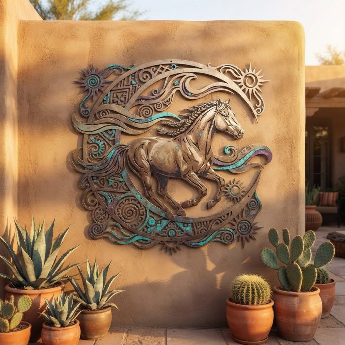 Running Horse Metal Wall Art