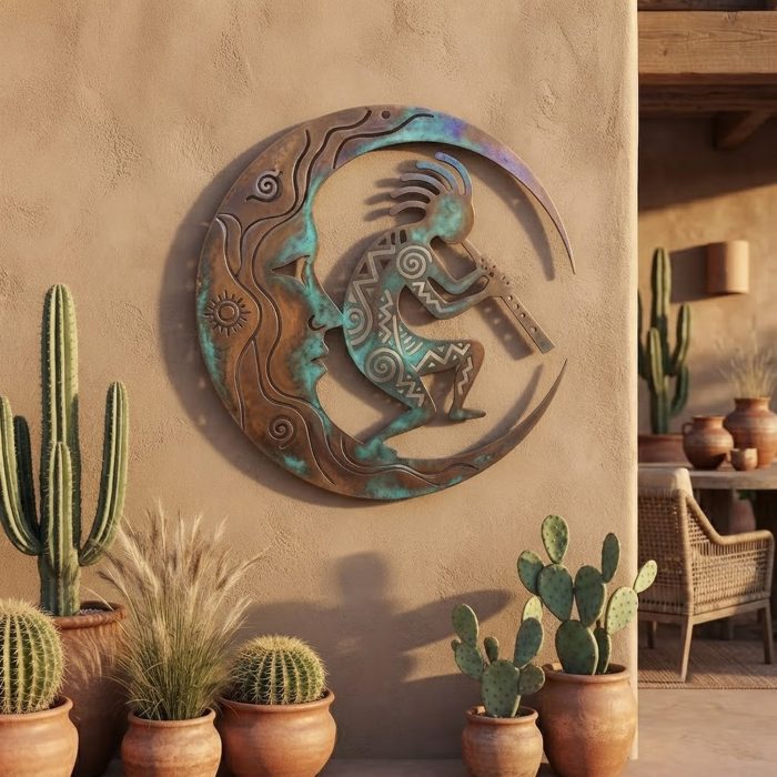 Kokopelli Moon Metal Wall Art
