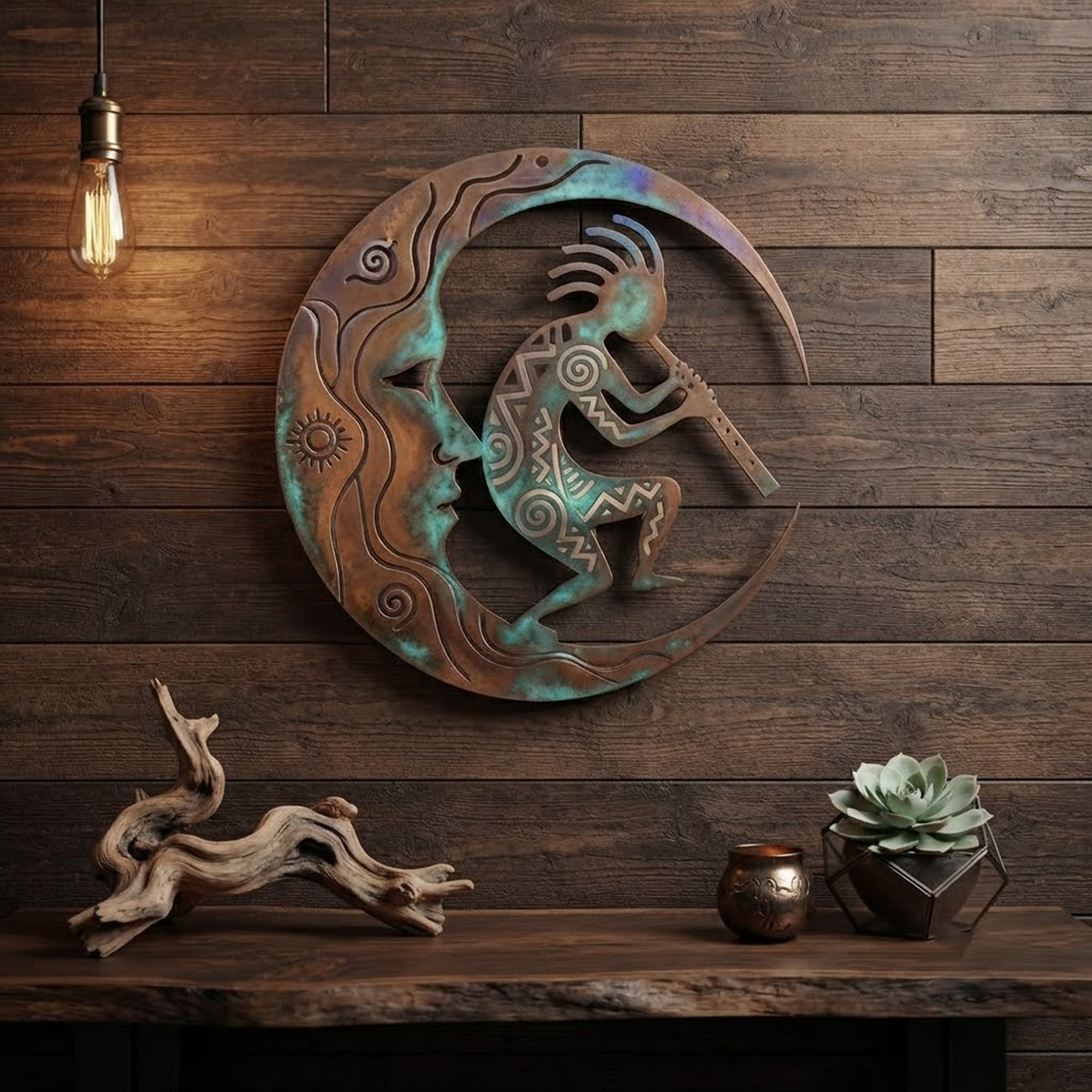 Kokopelli Moon Metal Wall Art - product view 2