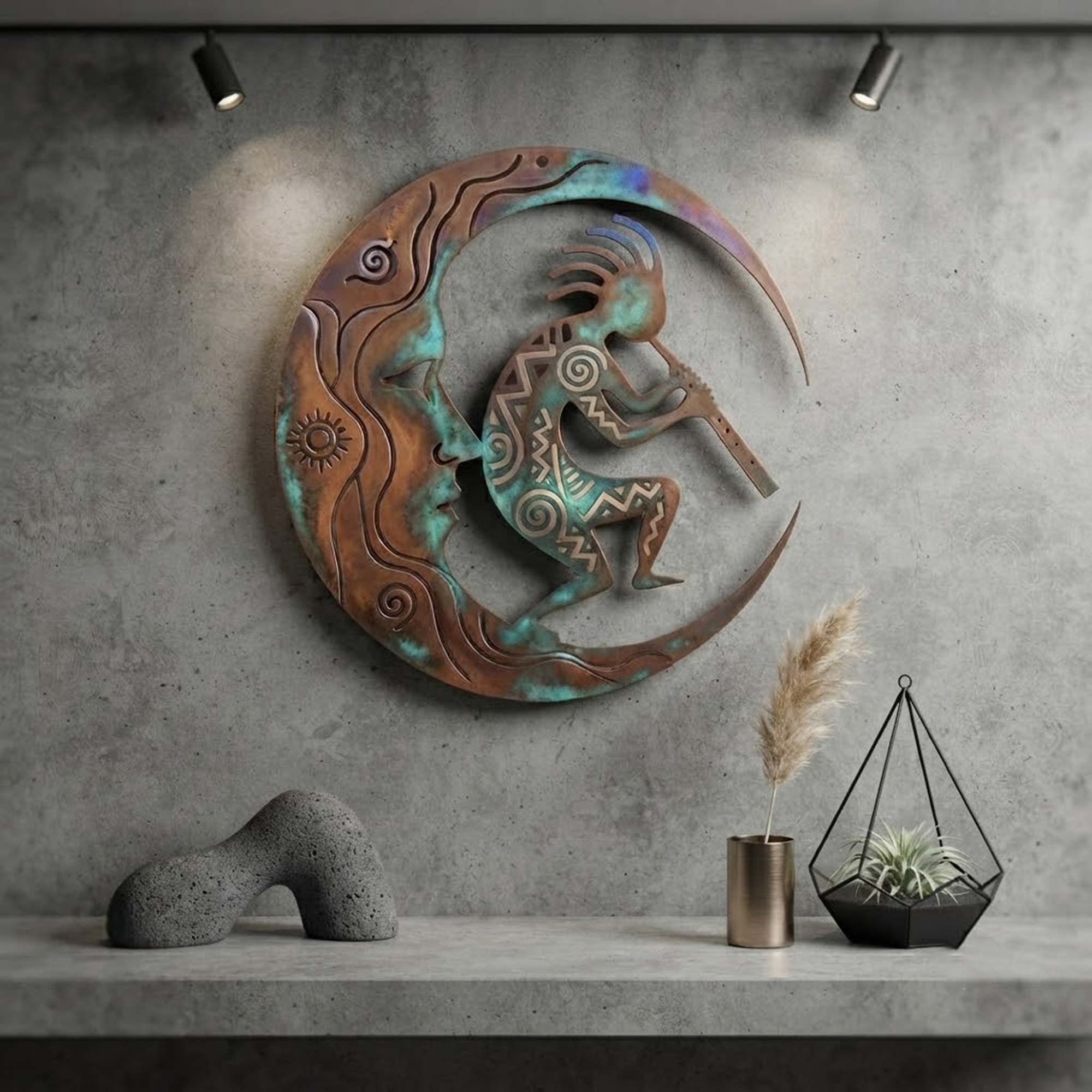 Kokopelli Moon Metal Wall Art - product view 3