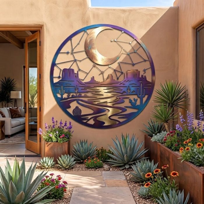 Southwestern Moon Desert Metal Wall Art
