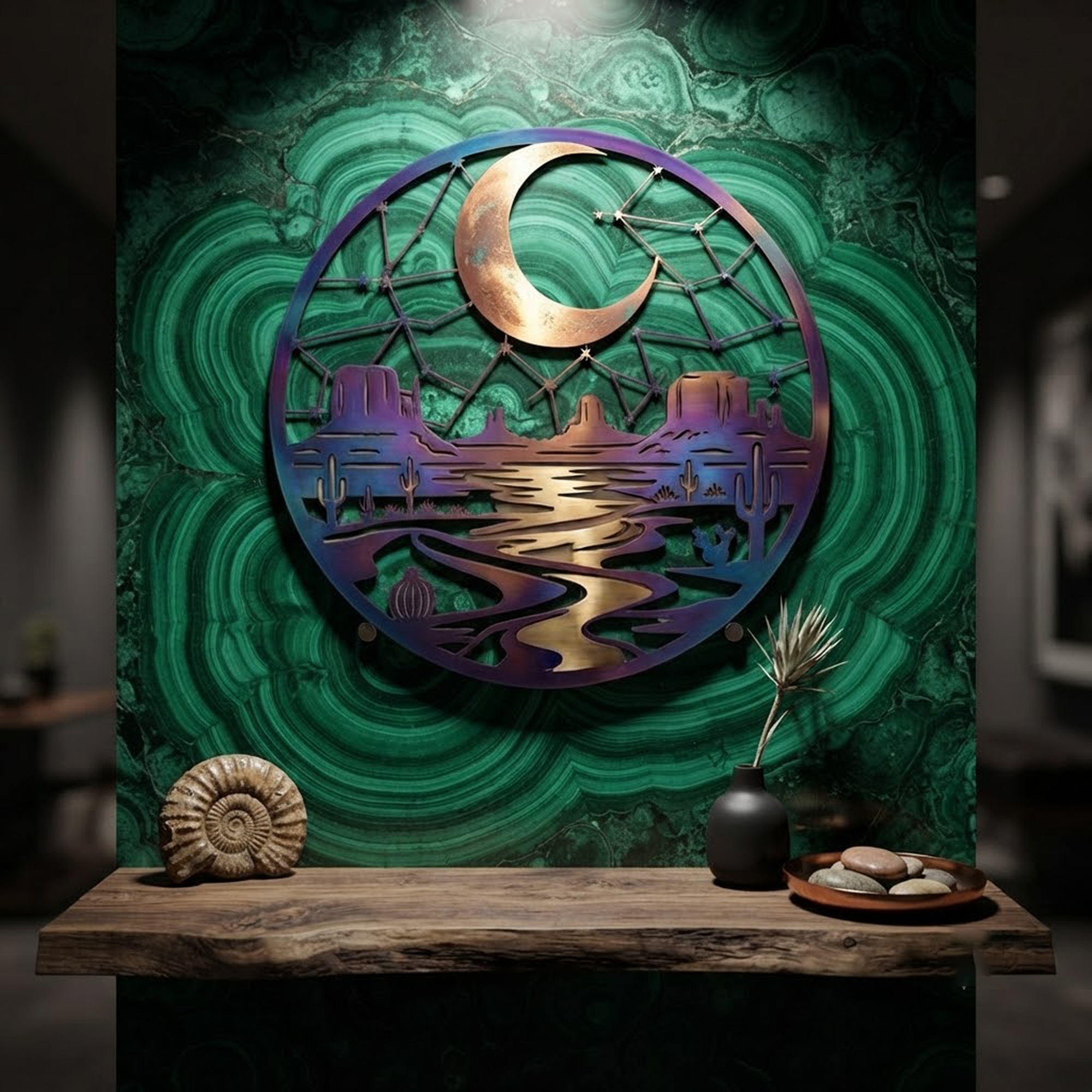 Southwestern Moon Desert Metal Wall Art - product view 3