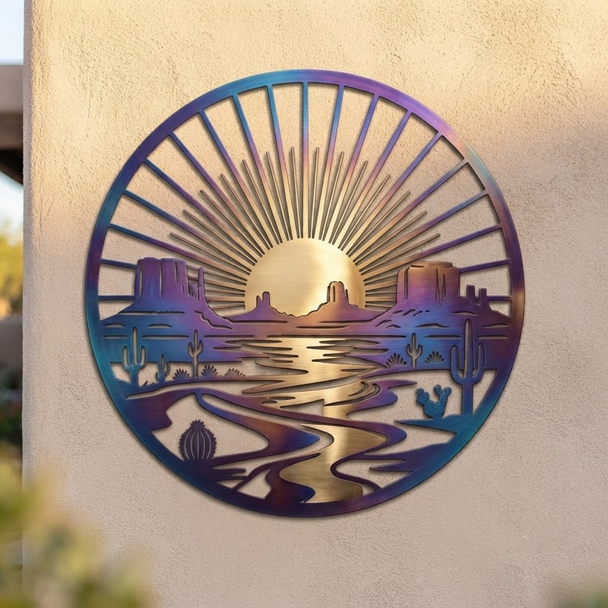 Southwestern Desert Sunset Metal Wall Art