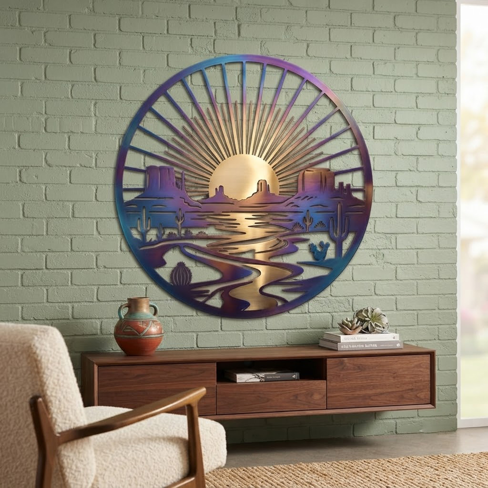 Southwestern Desert Sunset Metal Wall Art - product view 2