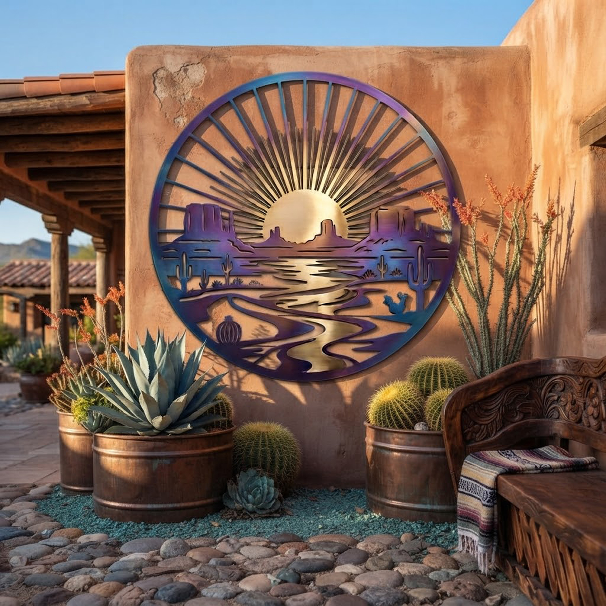 Southwest Desert Sunset Metal Wall Art - product view 3