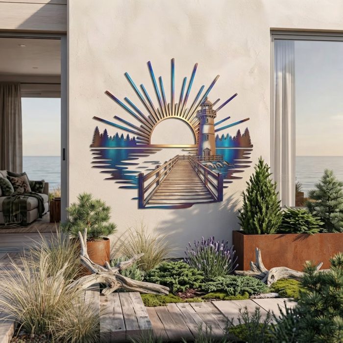 Lighthouse Coastal Metal Wall Art