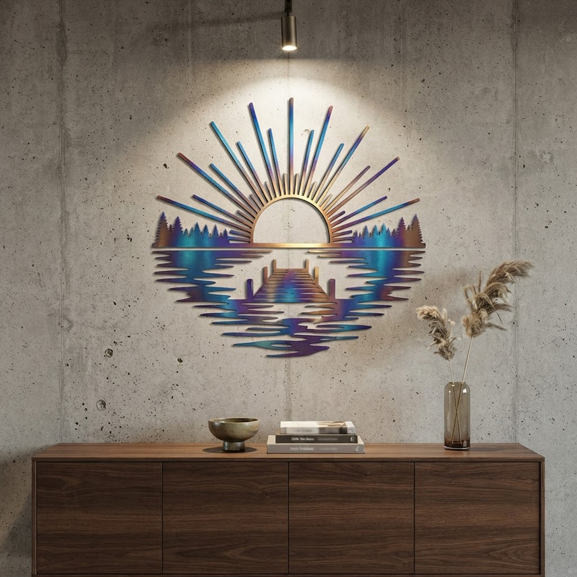 Lake Sunset Metal Wall Art - product view 2
